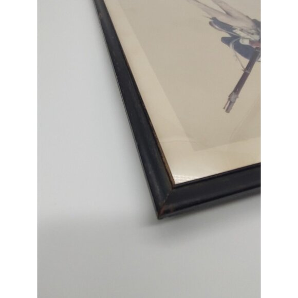 Vintage 1962 Continental Insurance Soldier 1781 Tom Lovell Litho Print in Frame - Picture 9 of 15